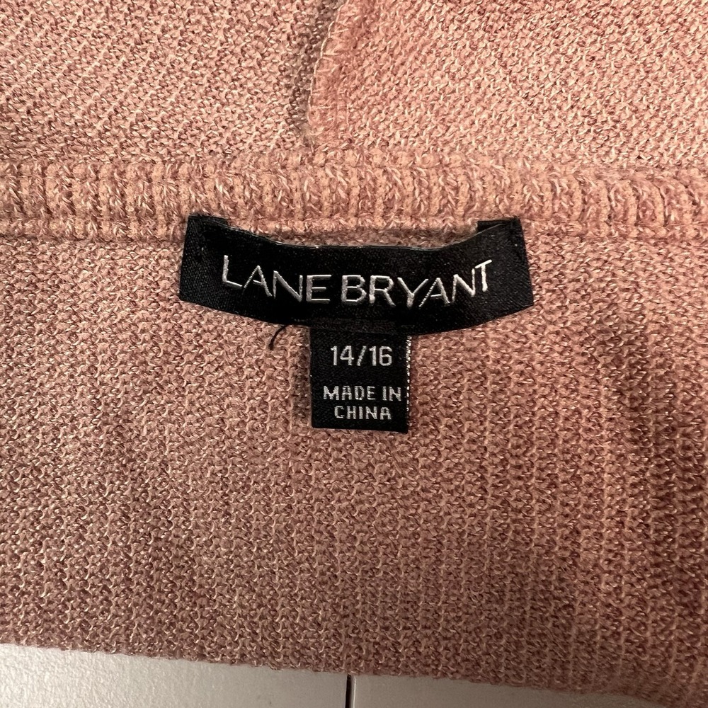Lane Bryant Womens 14/16 Dusty Rose Ruffle Waterfall Cardigan Balletcore Fairy - Picture 3 of 8